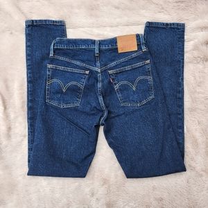 Levi's 501 High Waisted Skinny Jeans Medium Wash Size Small 26 Button Fly